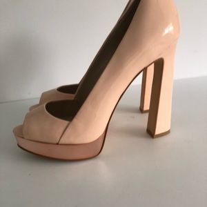 Zara Rose Gold Platform Heels.